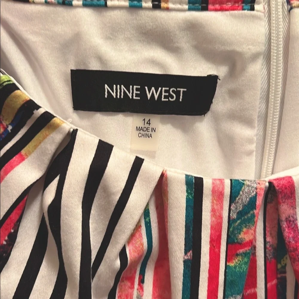 Nine West Fit & Flare Striped Frock - Picture 5 of 6